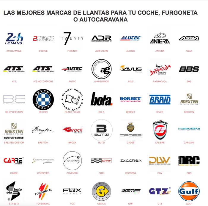 Financiar llantas por Marcas